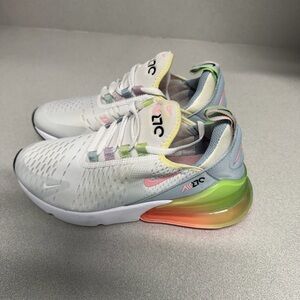 Nike Kids Air Max 270 White with Rainbow Accents